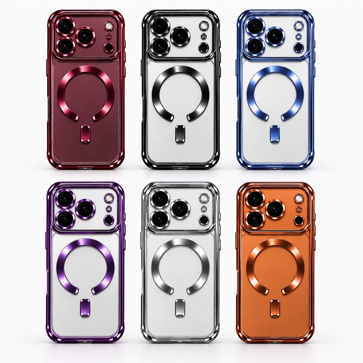 All six ViCase Orbit finishes side by side