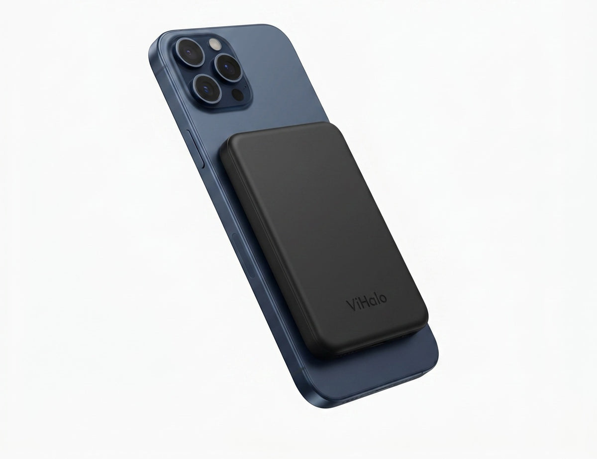 Onyx ViPower Halo holding on a navy phone